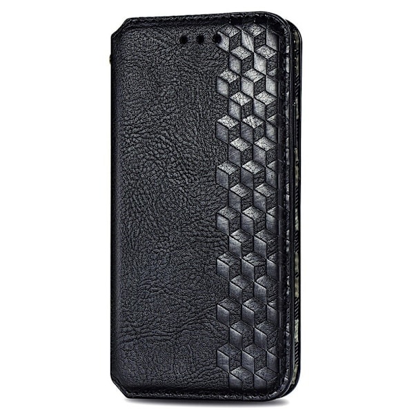 Läder Samsung Galaxy M33 5G fodral med romb-design - Svart Svart