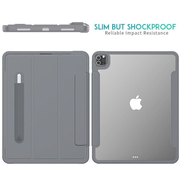 iPad Pro 12.9 inch (2020) elegant tri-fold etui - grå Silver grey