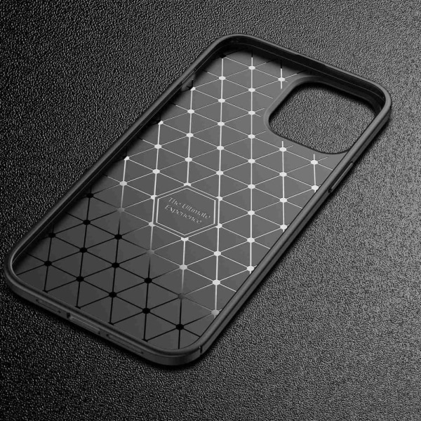 iPhone 14 Pro 6,1 tommer kulfibertekstur Minimalistisk telefon cover Blød fleksibel faldbeskyttelsesetui - Sort Black
