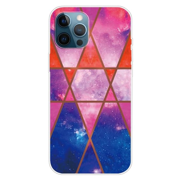Marble iPhone 15 Suojakotelo - Rose / Oranssi / Sininen Pink