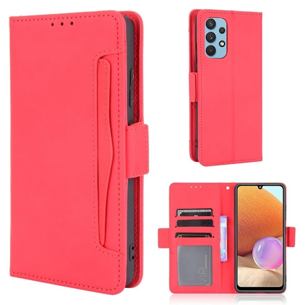Modern-styled Læder Pung Etui til Samsung Galaxy A32 - Rød Red