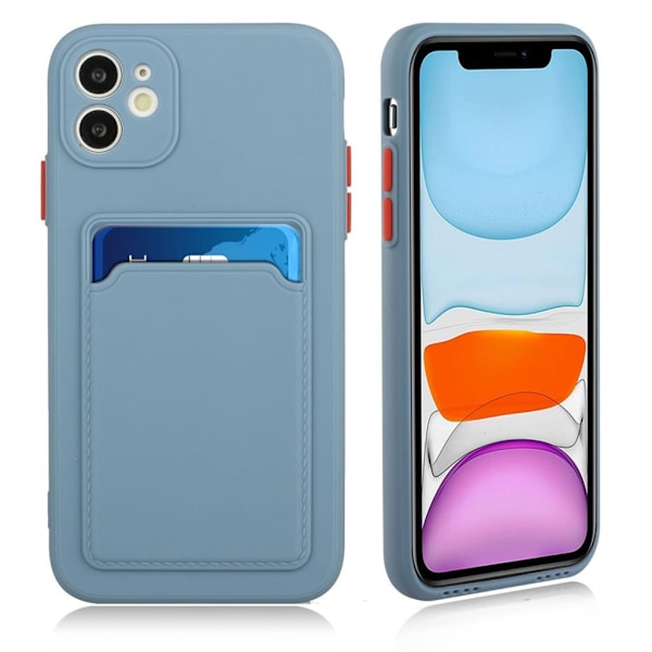 Card Holder Deksel til iPhone 12 Mini - Blå Blue