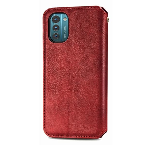 Læretui med A Stilfull Rhombus Imprint til Nokia G21 / G11 - Rød Red