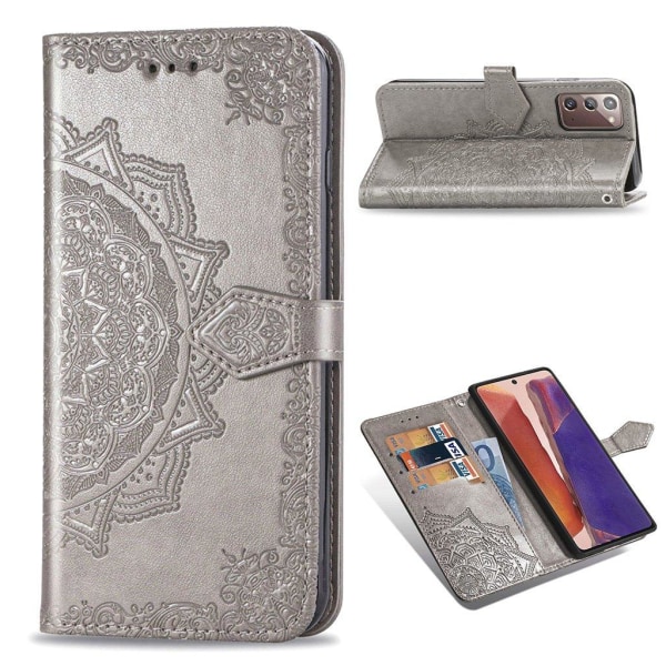 mandala Samsung Galaxy Note 20 5G / Note 20 flip etui - grå Silver grey