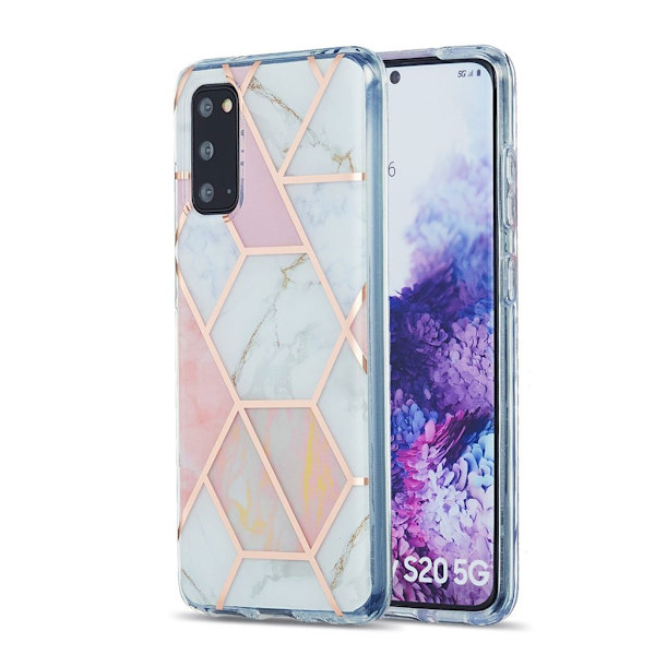 Marble Samsung Galaxy S20 Etui - Rosa Pink