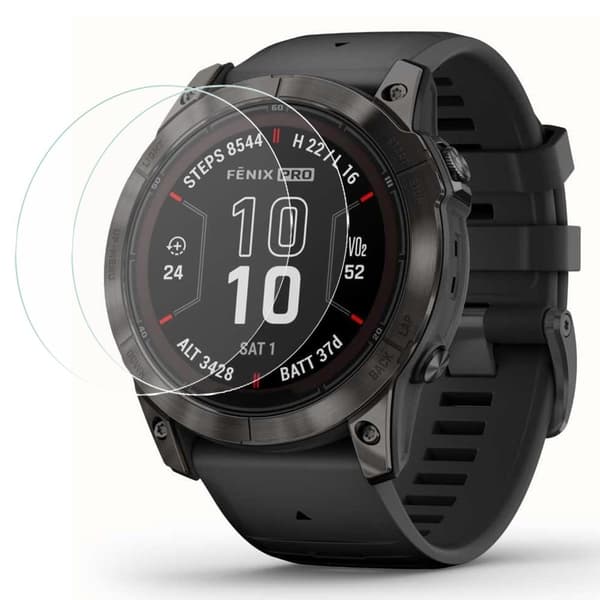 2-pack Garmin Fenix 7X Pro skärmskydd för klocka i härdat glas 2,5D HD Clear Transparent