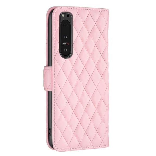 Rombemønster, matt flip-deksel for Sony Xperia 10 VI - Rosa Pink