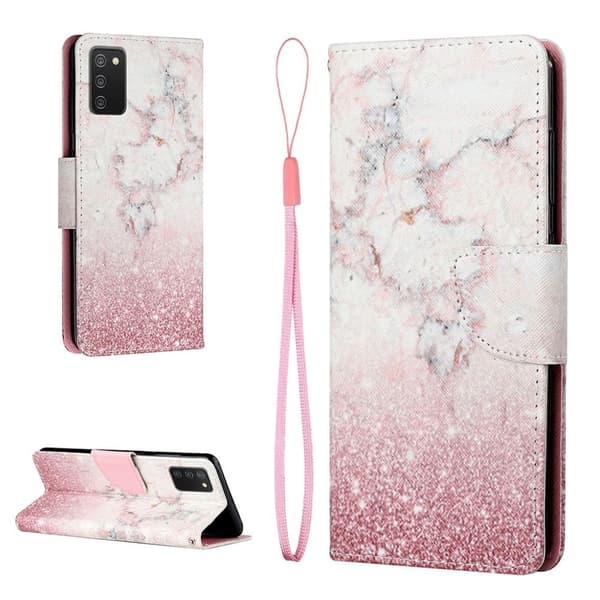 Wonderland Samsung Galaxy A03s Flip Etui - Lyserød Marmor Pink
