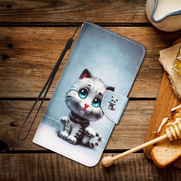 Wonderland Samsung Galaxy A55 flip etui - Kat Med Blå Øjne Blue