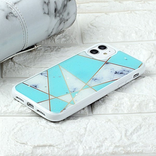 Marble iPhone 11 Pro kuoret - Vihreä ja valkoinen marmori White