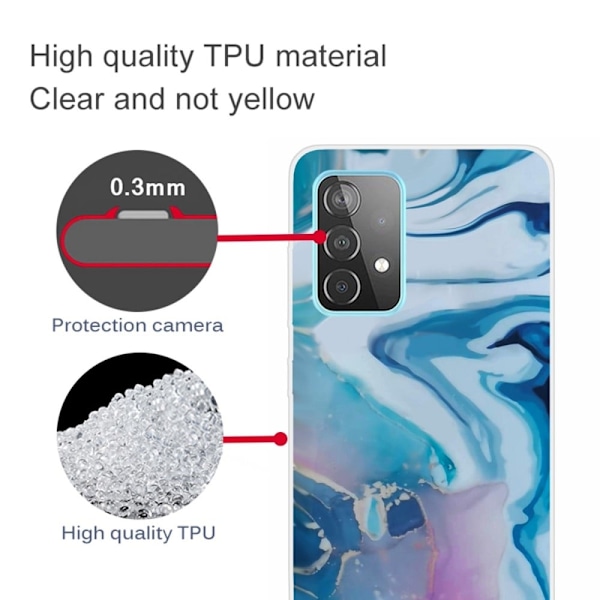 Marble design Samsung Galaxy A23 cover - Blåt Stænk Blue