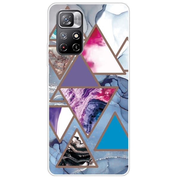 Marble Xiaomi Redmi Note 11 Pro Plus 5G Etui - Trekant Mønstre i Klinkekule Multicolor