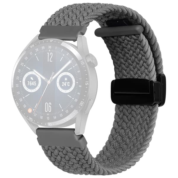22 mm universal stropp i nylonflette - Grå Silver grey