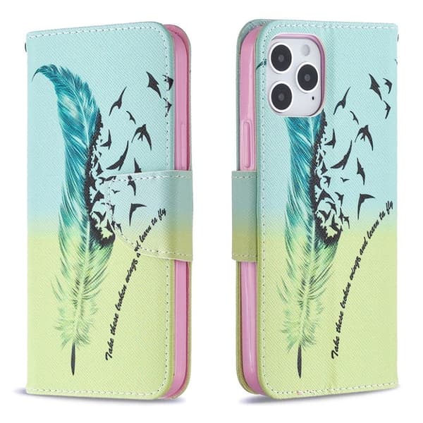 Wonderland iPhone 12 Pro / iPhone 12 flip etui - Fjer Blue