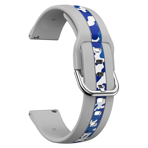 20 mm klockarmband i silikon med universellt mönster - Grå / Blå Kamouflage Blå