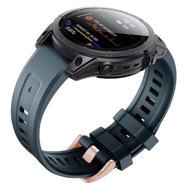 Klockarmband i silikon för Garmin Fenix 7S - Marinblå Blå