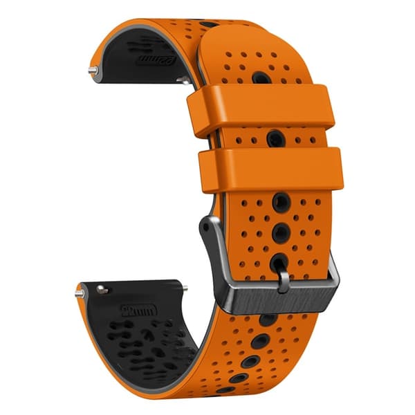 22mm Universal dual color silikone urrem - Orange / Sort Orange