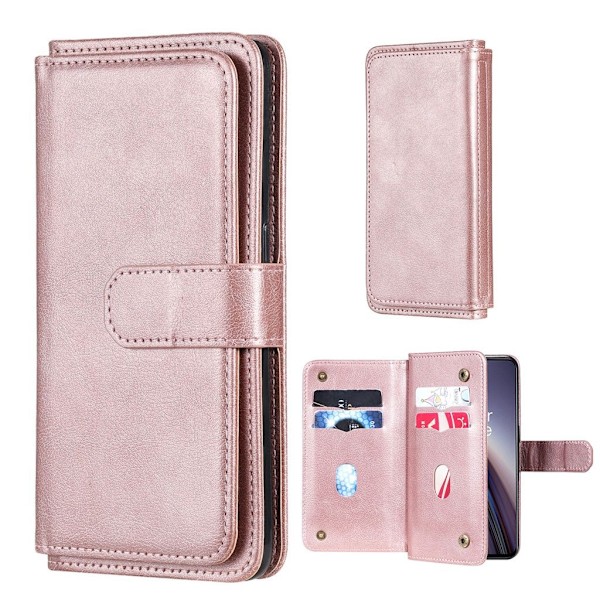 OnePlus Nord CE 5G fodral med 10 fickor - Rosa Rosa