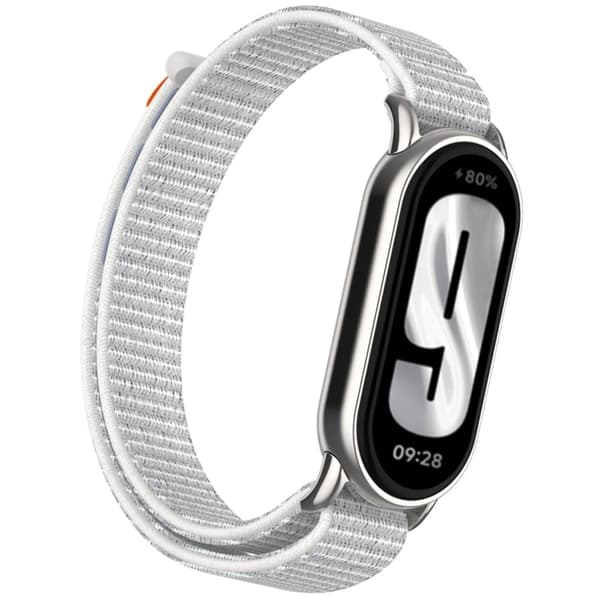 Xiaomi Mi Band 9 / Smart Band 8 Klockarmband Nylon Loop Justerbart handledsband - Snäckskal Silvergrå