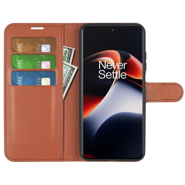 Klassisk OnePlus 11R / Ace 2 Flip Etui - Brun Brown