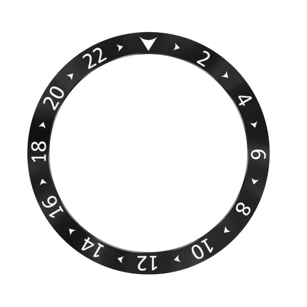 Samsung Galaxy Watch7 44mm Watch Bezel Ring Metal Dial Bezel Adhesive Frame Ring Cover - Style C / Sort Black