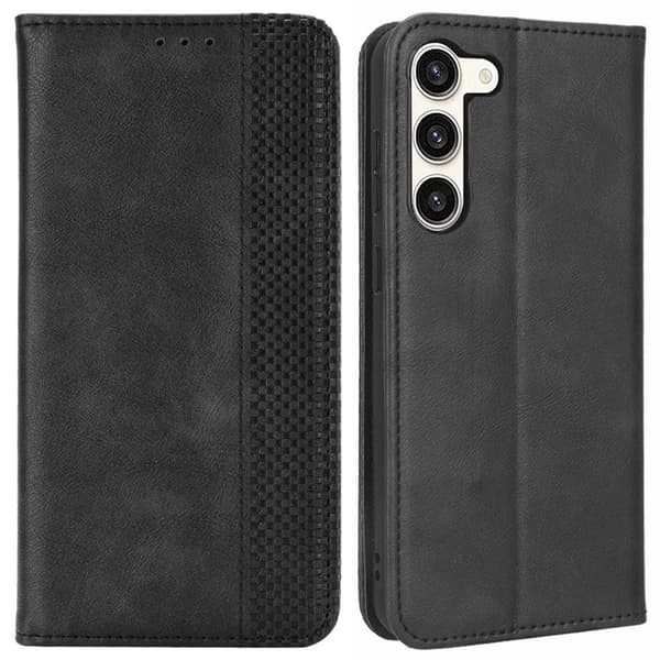 Bofink Vintage Samsung Galaxy S23 Læder Etui - Sort Black