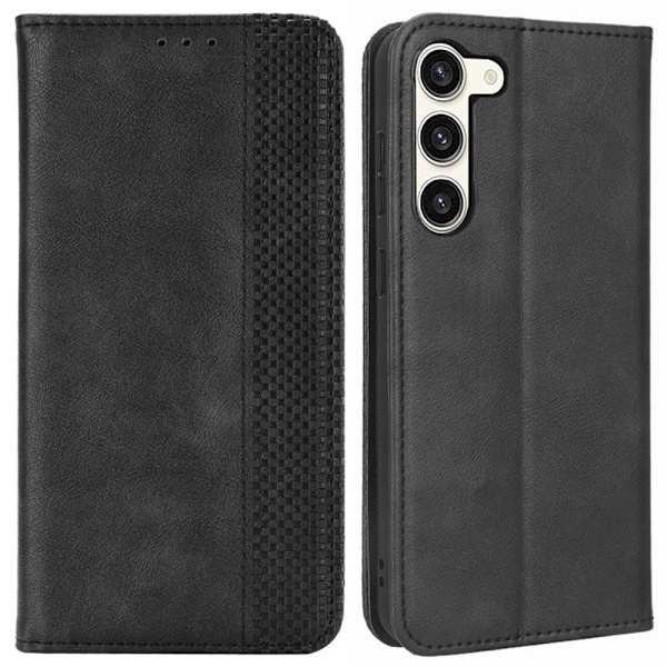 Bofink Vintage Samsung Galaxy S23 Nahkakotelo - Musta Black