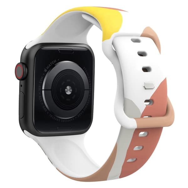 Apple Watch (41mm) morandi silikone urrem - Morandi Gul / Hvid / Fersken Multicolor