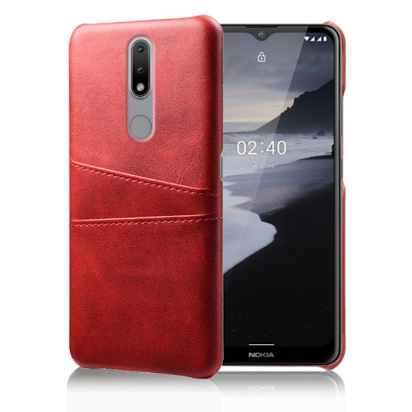 Dual Card Etui Nokia 2.4 - Rød Red
