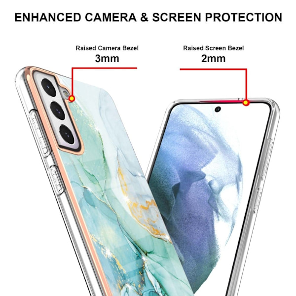 Marmormotiv Samsung Galaxy S21 FE skal - Grön Marmor Dimma Grön
