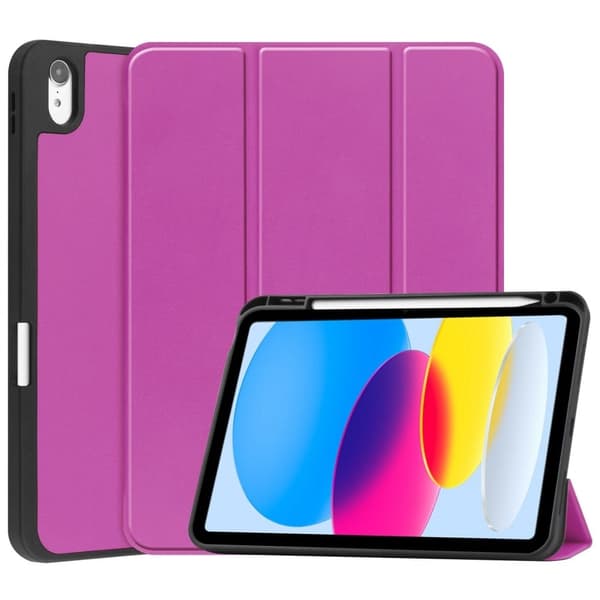 iPad 10.9 (2022) trefoldig skinnveske - Lilla Purple