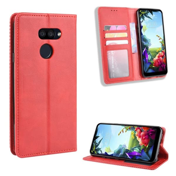 Bofink Vintage LG K40S leather kotelot - Punainen Red