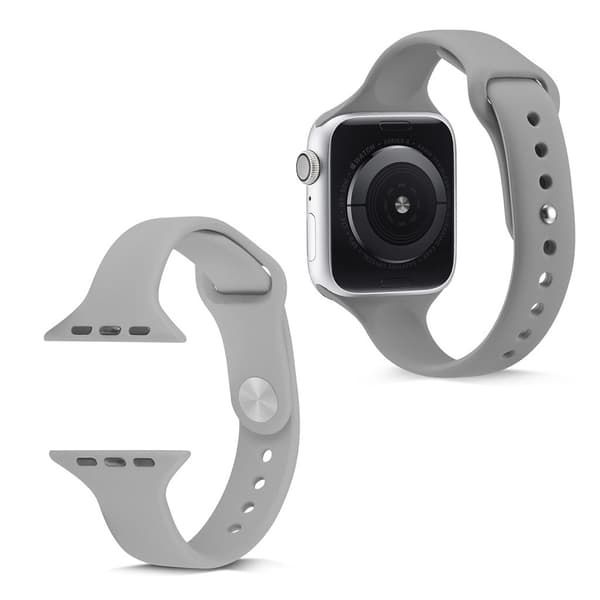 Apple Watch Series 5 40 mm smalt silikonarmbånd - Grå Silver grey
