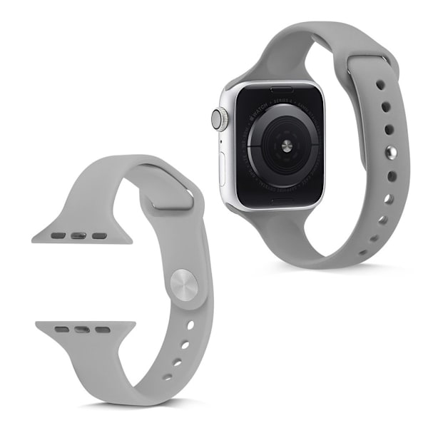 Apple Watch Series 5 40mm smal silikone urrem - Grå Silver grey