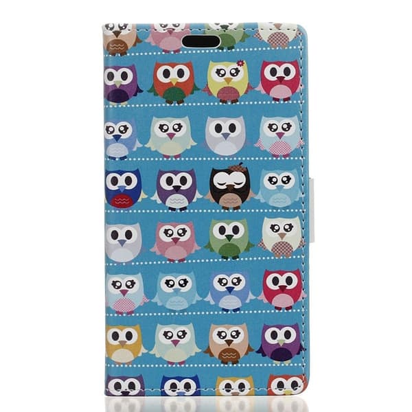 Huawei P30 Skinnetui Med Mønster - Uglemønster Med Blå Bakgrunn Multicolor