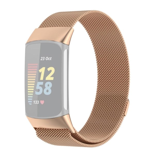 Fitbit Charge 5 JLT stainless steel watch strap - Rose Gold Rosa