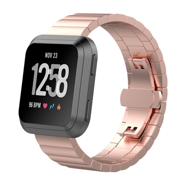 Fitbit Versa urlänk rostfri stål material träningsklocka - Rosenguld multifärg