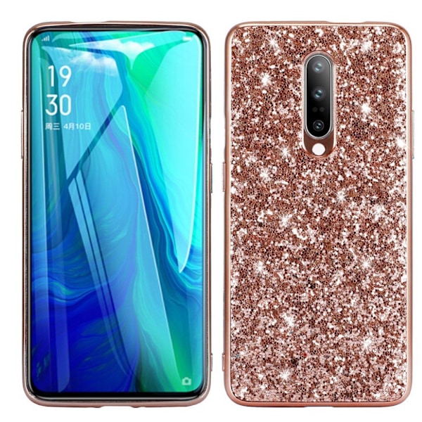Glitter OnePlus 8 deksel - Rose Gull Pink