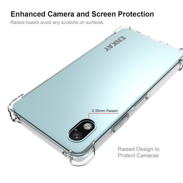 ENKAY genomskinligt droppsäkert fodral för Sony Xperia Ace III Transparent
