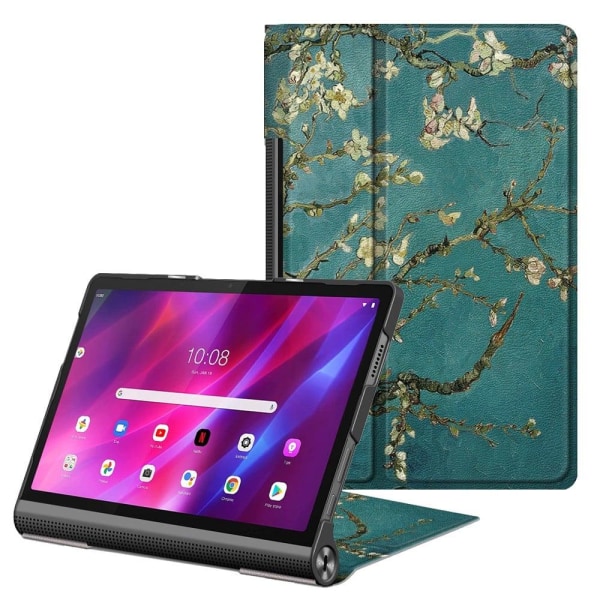 Wallet style case with a map-print for Lenovo Yoga Tab 11 - Plum Grön