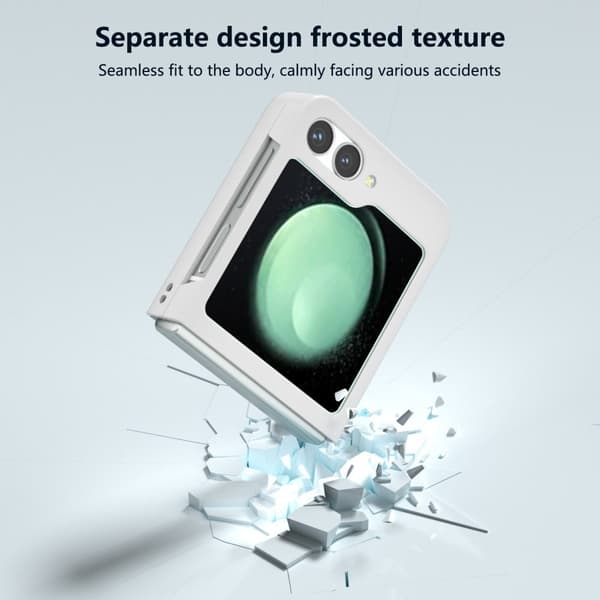 Til Samsung Galaxy Z Flip6 5G Case Skin-feel Hard PC Protective Phone Cover - Hvid White