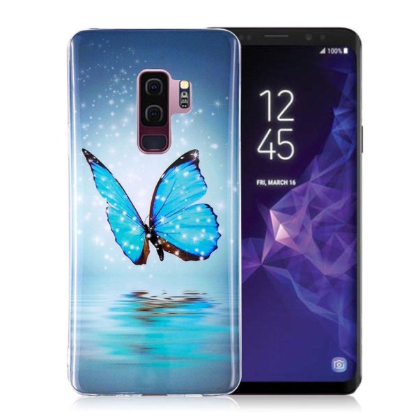 Butterfly läder Samsung Galaxy S9 Plus fodral - Blå Blå