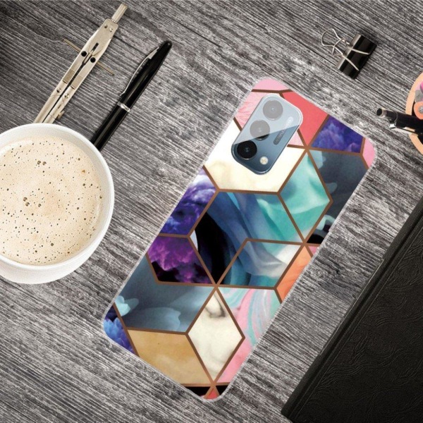 Marble OnePlus Nord N200 5G Suojakotelo - Värikäs Cube Tile Multicolor