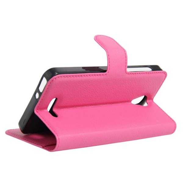 Mankell Alcatel Pop 4 læder-etui med litchi overflade - Hot Pink Pink
