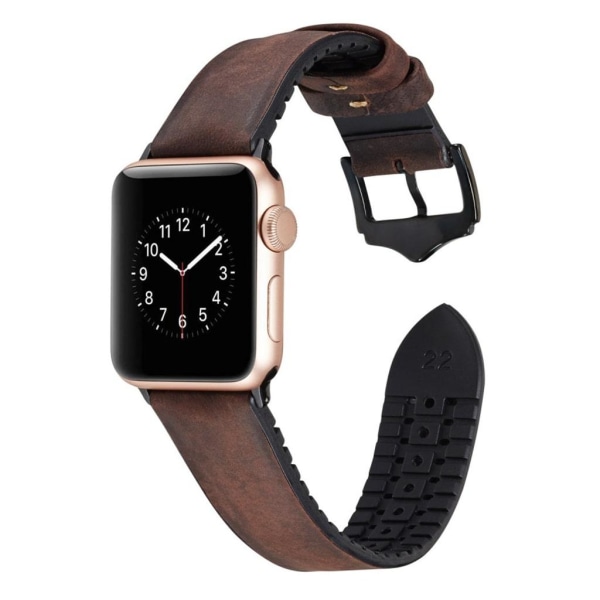 Apple Watch Series 4 40mm nahkapäällysteinen kellonauha - Kahvi Brown