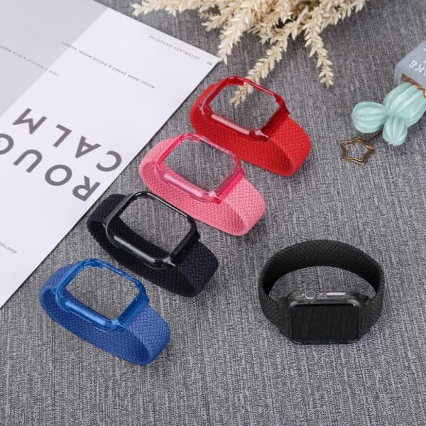 Apple Watch Series 6 / 5 40mm single wrap ribbon rem - sort / Størrelse: S Black