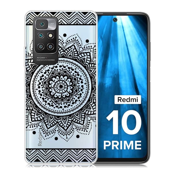 Marble Xiaomi Redmi 10 Prime / Redmi 10 Etui - Mandala Blomst Black