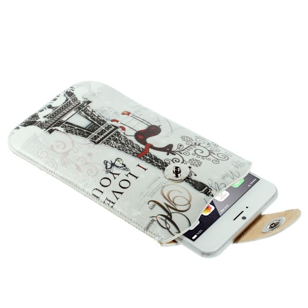 Undset (Eiffeltårn og hjort) iPhone 6 Plus Flip Case i læder Multicolor