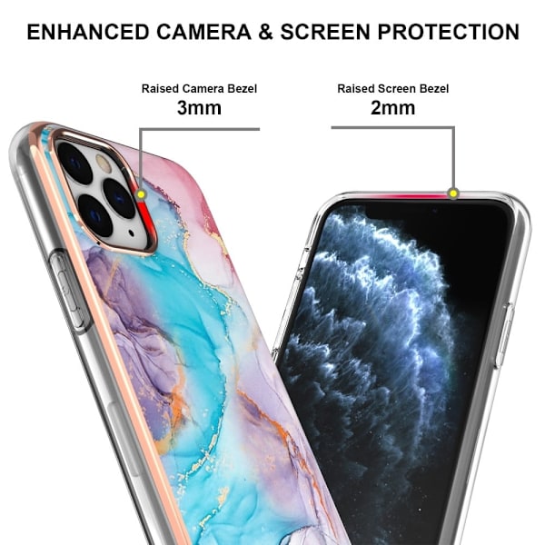 Marble iPhone 11 Pro Suojakotelo - Milky Way Marble Blue Multicolor
