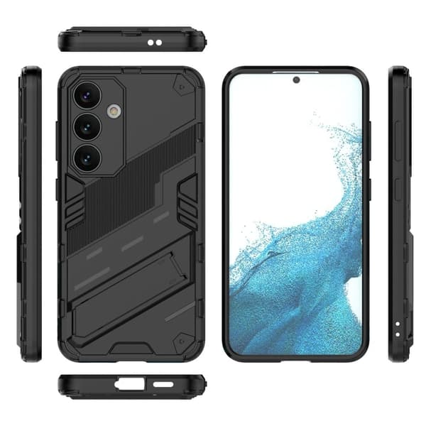 Støtsikkert hybriddeksel med et moderne preg for Samsung Galaxy S24 - Svart Black